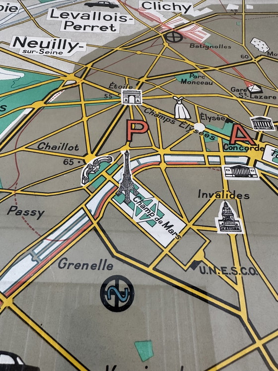 Image 1 of Plan de ville XL vintage Paris