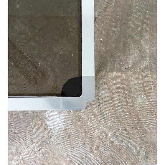 Image 1 of Vintage glass and aluminum coffee table by Kho Liang, 1974