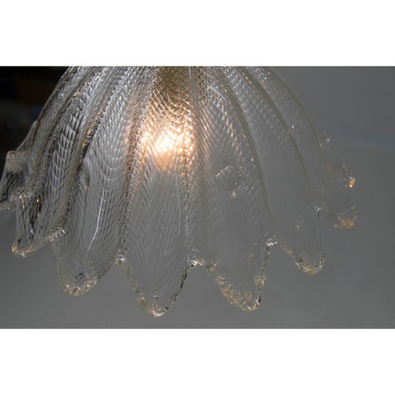 Image 1 of Vintage brass and glass pendant lamp, Italy 1970