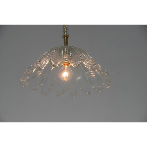 Image 1 of Vintage brass and glass pendant lamp, Italy 1970