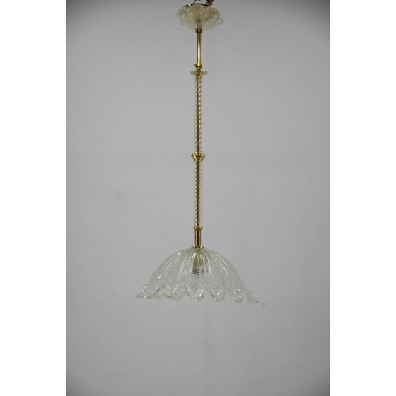Image 1 of Vintage brass and glass pendant lamp, Italy 1970