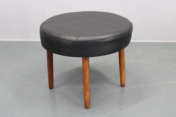 Image 1 of 1960S Leather Danish Stool