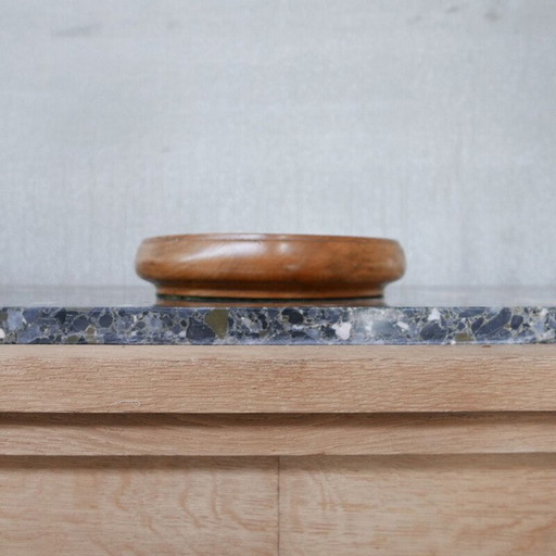 Ciotola ecclesiastica d'epoca in rovere, Inghilterra 1900