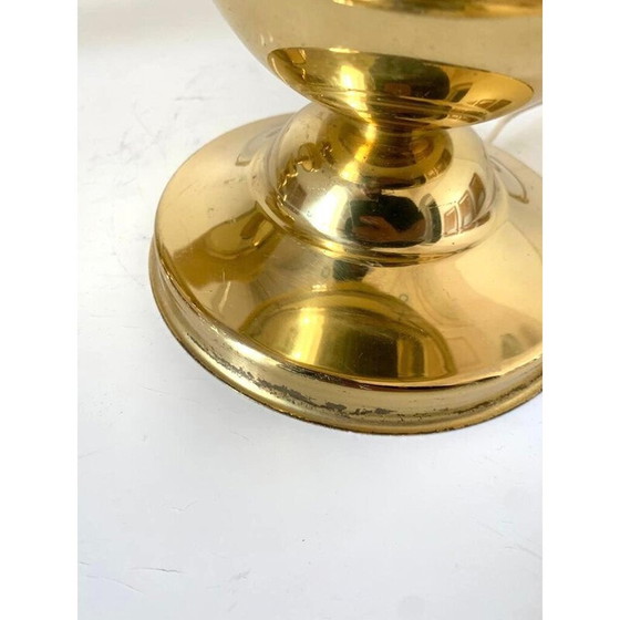 Image 1 of Pair of vintage brass table lamps, Italy 1930