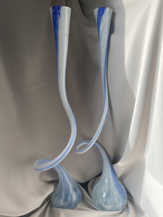 Image 1 of Very Tall Handmade Vintage Vases