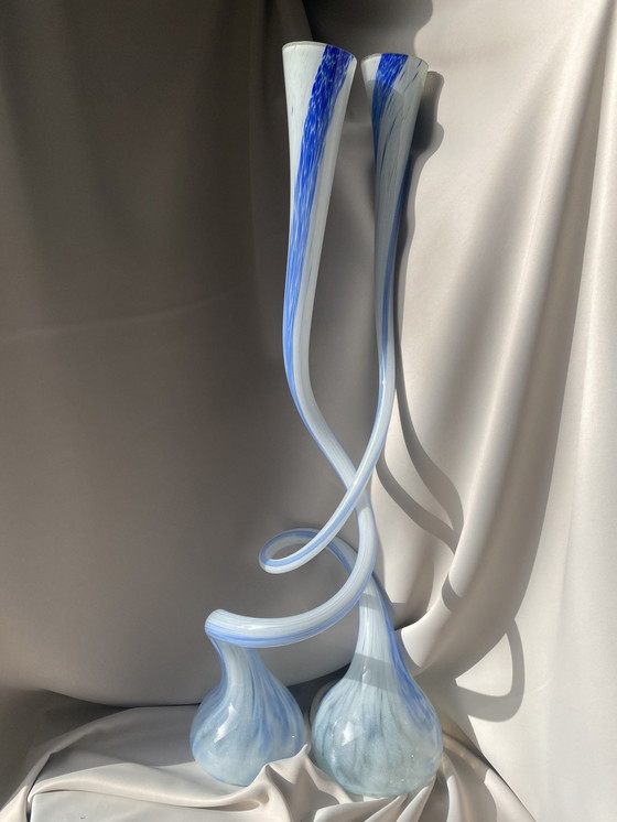 Image 1 of Very Tall Handmade Vintage Vases