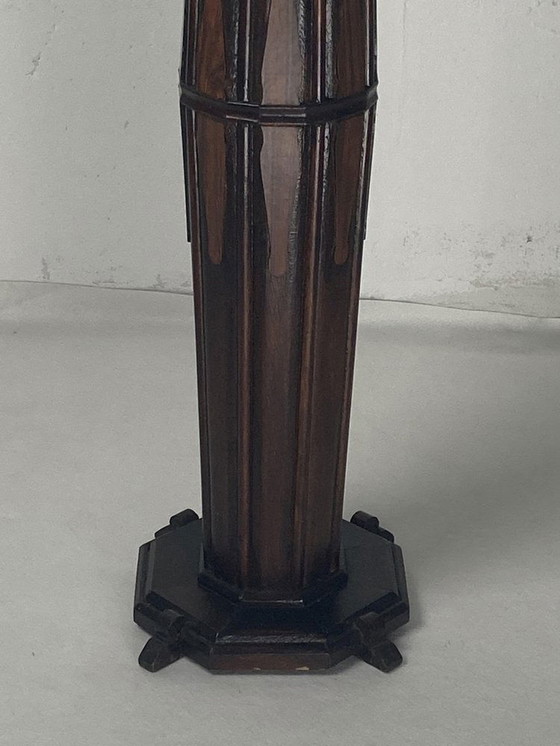 Image 1 of Art Deco Dutch Amsterdam School Pedestal, 1920S