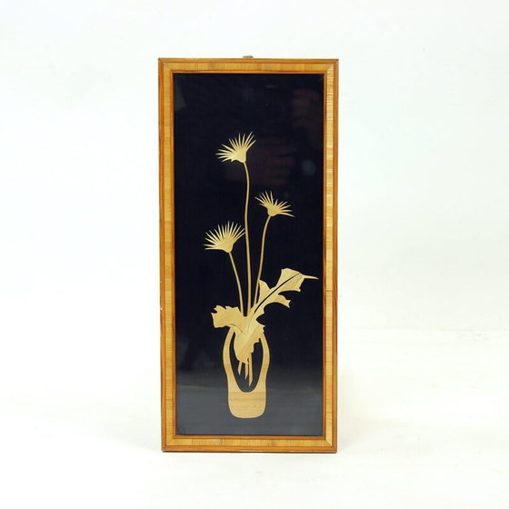 Image 1 of Mid century wall Art piece in straw, Czechoslovakia 1960s