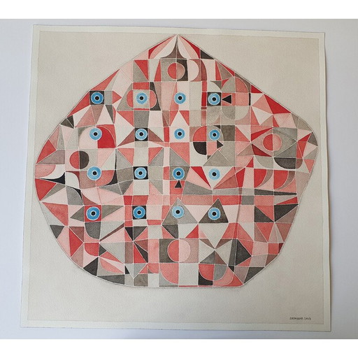 Acuarela vintage sobre papel n.º 400 de Jérémie Iordanoff, 2007