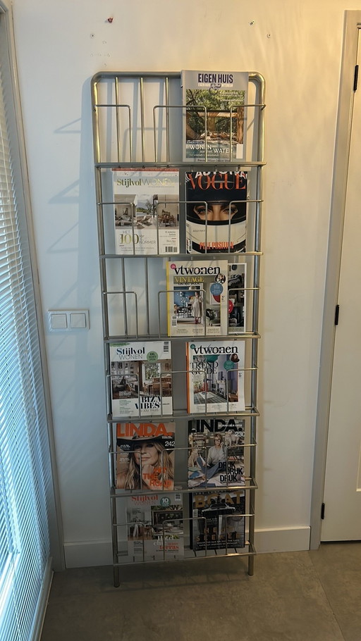 Industrial Stainless Steel Magazine Rack