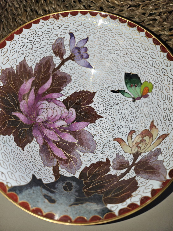 Image 1 of Cloisonné Chinese Bowl on Stand