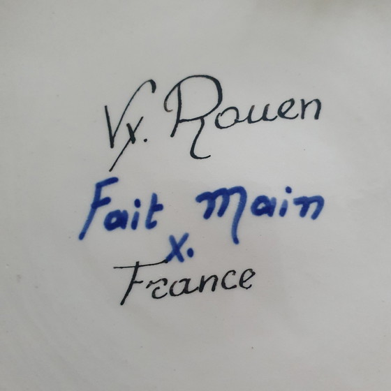 Image 1 of Plate Vieux Rouen Handpainted 36.5Cm