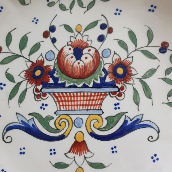 Image 1 of Plate Vieux Rouen Handpainted 36.5Cm