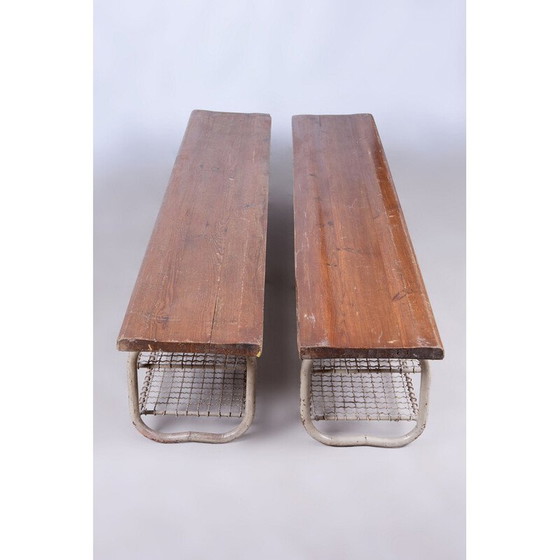 Image 1 of Pair of mid century benches, Czechoslovakia 1950s