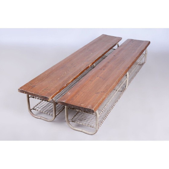 Image 1 of Pair of mid century benches, Czechoslovakia 1950s