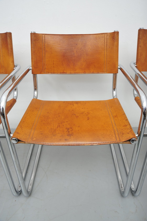 Image 1 of Fasem cantilever chair Mg5 leather cognac tubular steel Italy