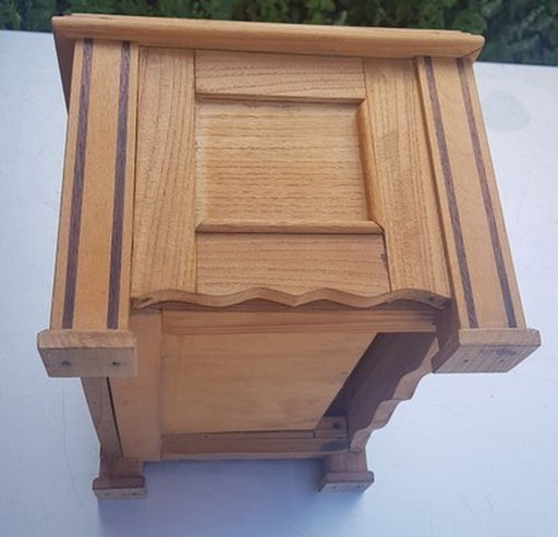 Antique Wooden Box With Secret Compartment