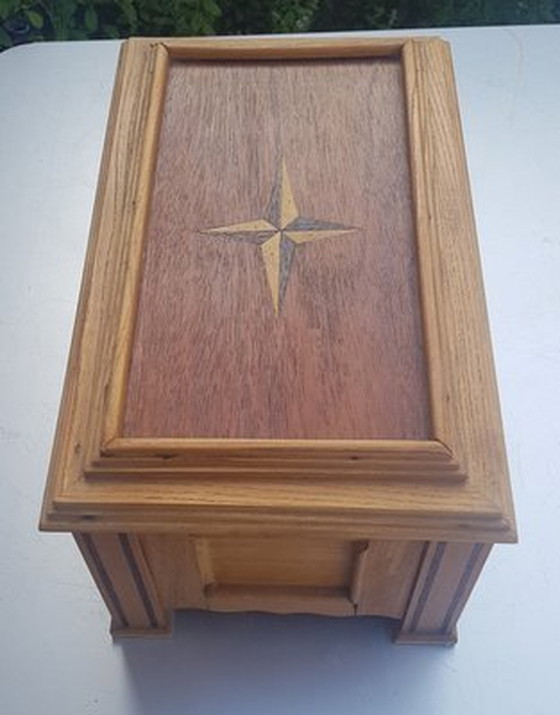 Image 1 of Antique Wooden Box With Secret Compartment