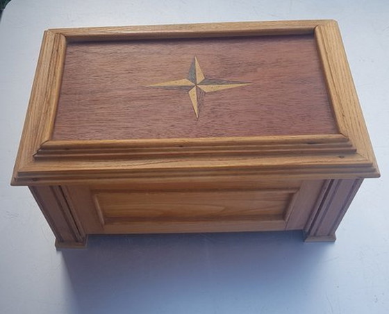 Image 1 of Antique Wooden Box With Secret Compartment