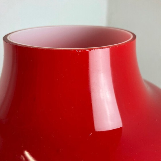 Image 1 of Vintage red glass "mushroom" table lamp for Hustadt Lights, Germany 1970s