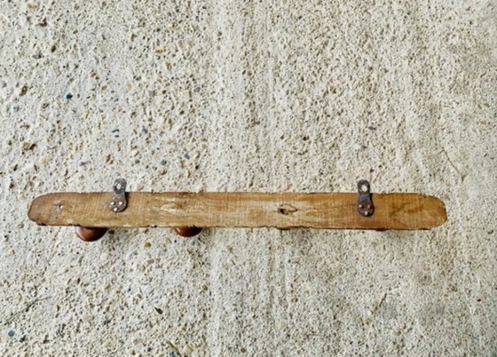 Image 1 of Mid-Century Faux Bamboo Wall Mounted Coat Rack, 1940S