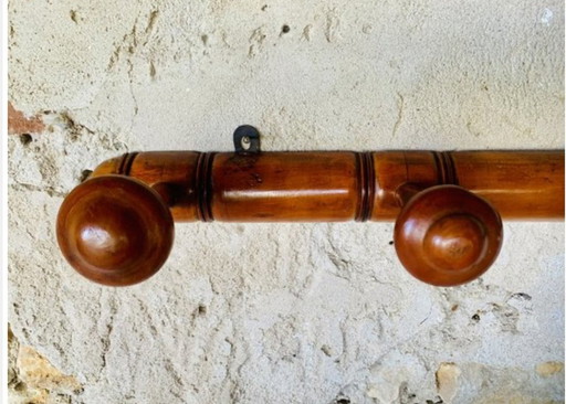 Mid-Century Faux Bamboo Wall Mounted Coat Rack, 1940S