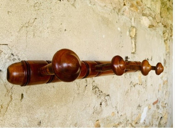 Image 1 of Mid-Century Faux Bamboo Wall Mounted Coat Rack, 1940S