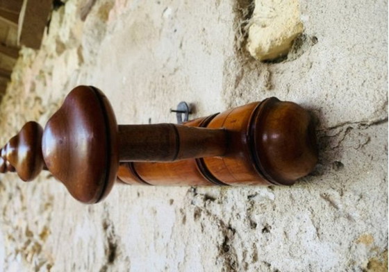 Image 1 of Mid-Century Faux Bamboo Wall Mounted Coat Rack, 1940S