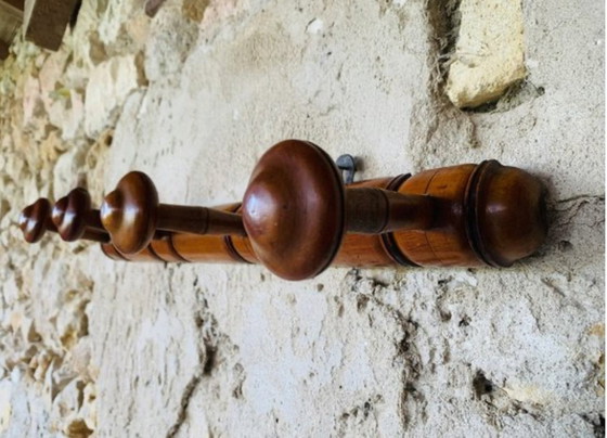 Image 1 of Mid-Century Faux Bamboo Wall Mounted Coat Rack, 1940S