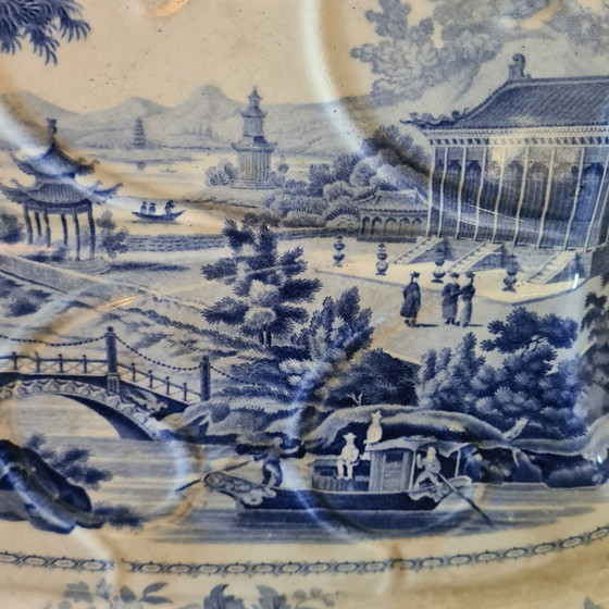 Image 1 of Antique English Porcelain Serving Bowl Ca. 1830