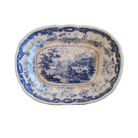 Image 1 of Antique English Porcelain Serving Bowl Ca. 1830