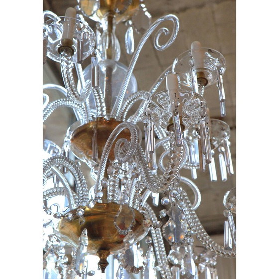 Image 1 of Vintage Bohemian glass chandelier with 6 arms