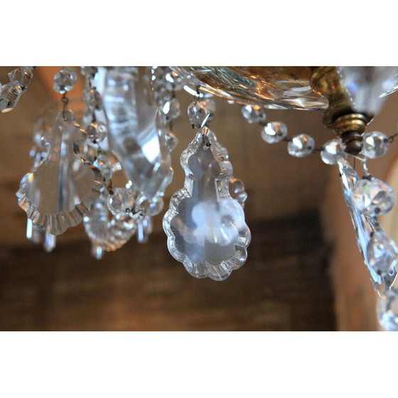 Image 1 of Vintage Bohemian glass chandelier with 6 arms
