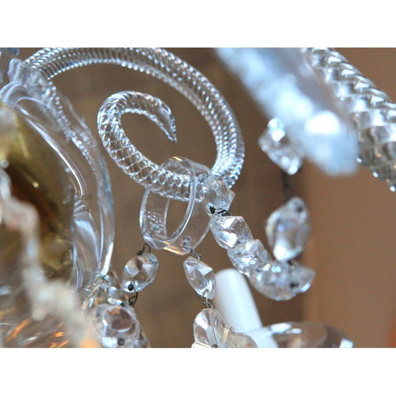 Image 1 of Vintage Bohemian glass chandelier with 6 arms