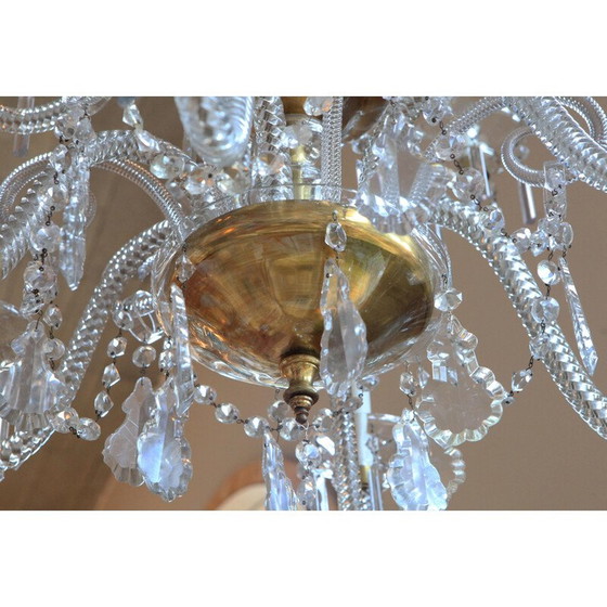 Image 1 of Vintage Bohemian glass chandelier with 6 arms
