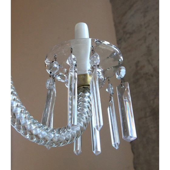 Image 1 of Vintage Bohemian glass chandelier with 6 arms