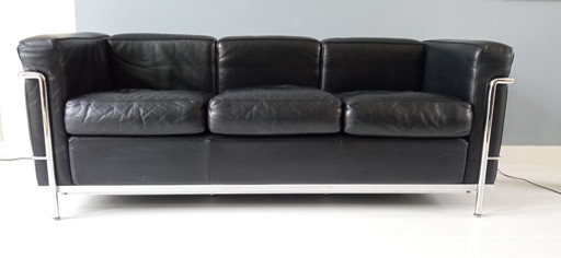 Corbusier, Three-Person Sofa, Model Lc2 By Cassina