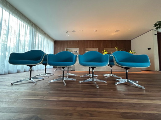 8 Fibreglass Shell 'Pac' Armchairs By Herman Miller