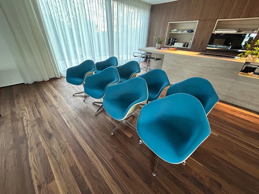 8 Fibreglass Shell 'Pac' Armchairs By Herman Miller