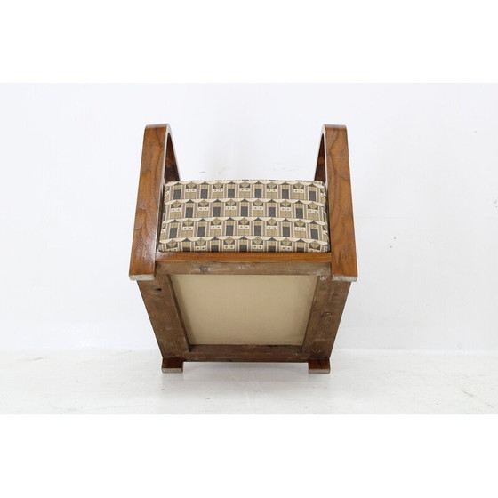 Image 1 of Pair of vintage Art Deco armchairs in walnut and Backhausen fabric, 1930s