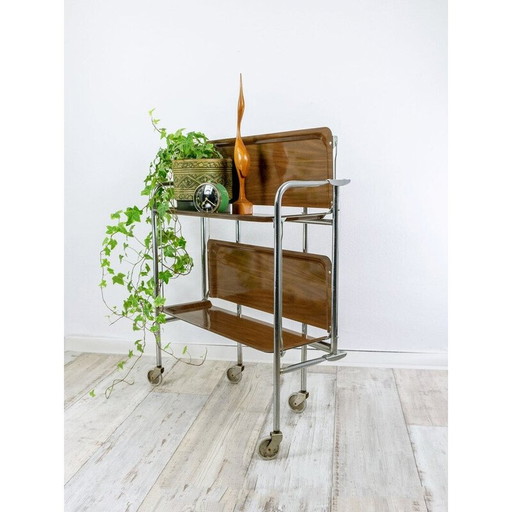 Mid century folding serving trolley, Italy 1960s