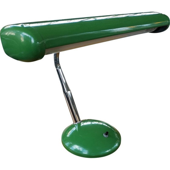 Image 1 of Lampada vintage "Keystone" a collo di cigno verde, USA 1950