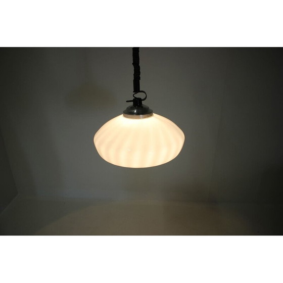 Image 1 of Lampadario vintage in vetro regolabile, Cecoslovacchia 1970