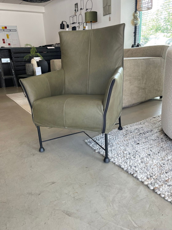 Image 1 of Montis Charly reupholstered green leather