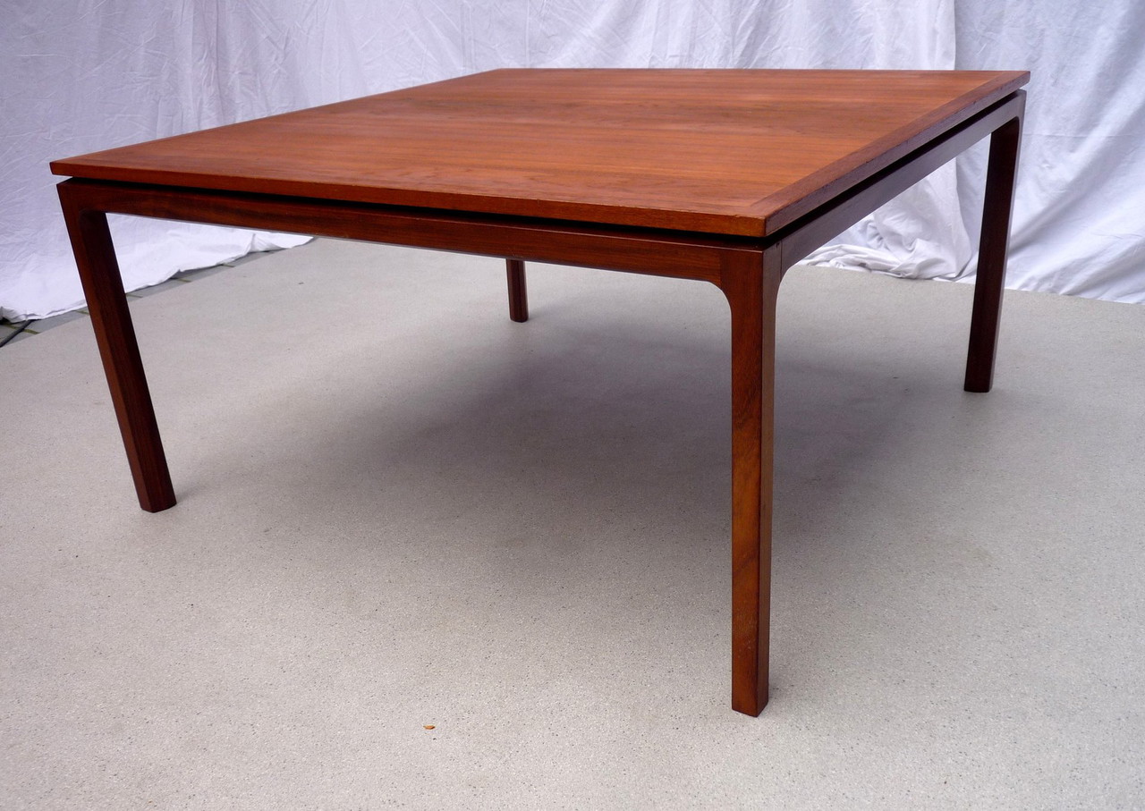 Square vintage teak coffee table