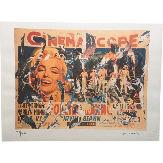 Image 1 of Vintage lithograph "Cinemascope Marilyn" by Domenico Mimmo Rotella, 2010