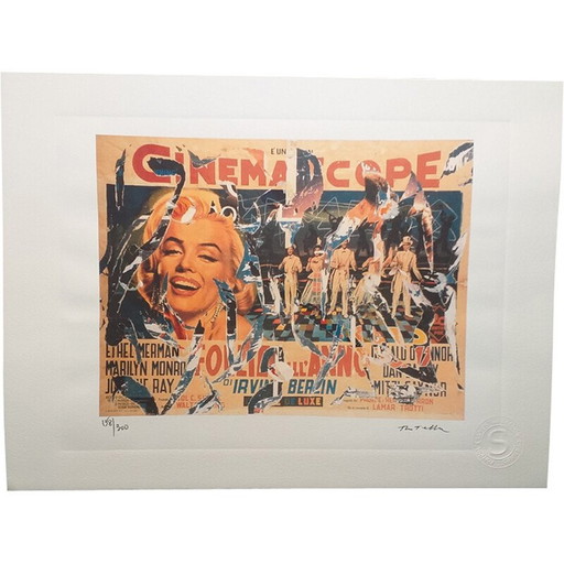 Litografía vintage "Cinemascope Marilyn" de Domenico Mimmo Rotella, 2010