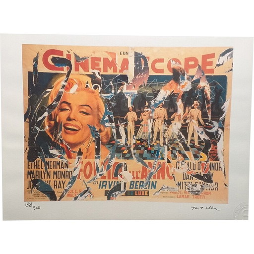 Litografía vintage "Cinemascope Marilyn" de Domenico Mimmo Rotella, 2010