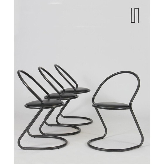 Image 1 of Set di 4 sedie vintage in metallo modello Zorro di Hiroyuki Yamakado, 1985