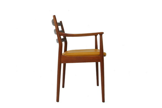 Image 1 of 1 of 2 Arne Vodder for France & Son, Mid Century Teak Dining / Desk Chair / Stuhl, new aniline leather